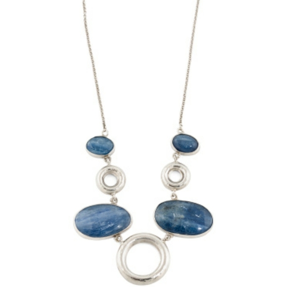 Genuine Adami & Martucci Sterling Silver Kyanite and Circle Necklace 18" - Picture 3 of 10